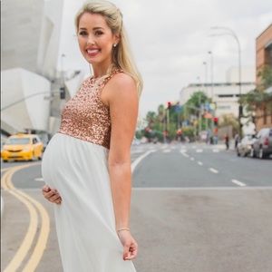 NWT Rose Gold and Ivory Chiffon